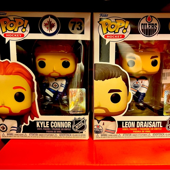 Kyle Conner and Leon draisaitl funko pops!/nhl collectibles